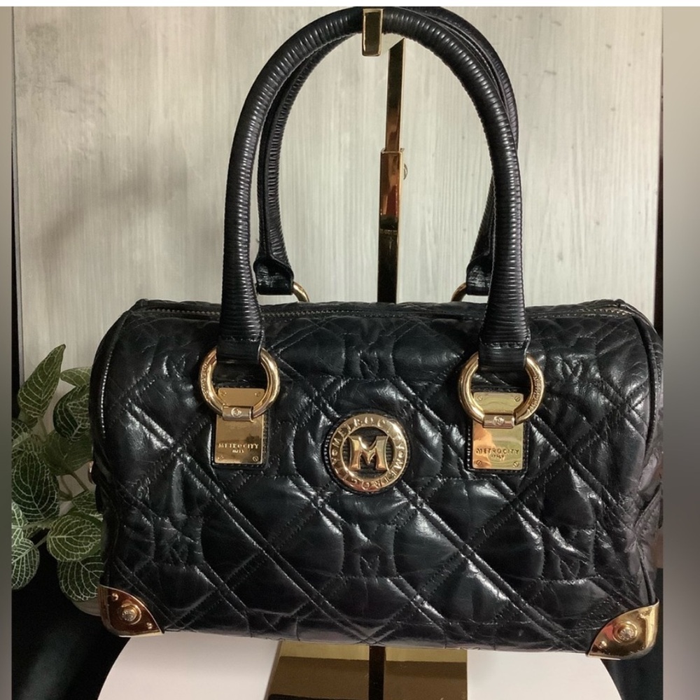 Braccialini Quilted leather Metro City Boston Bag